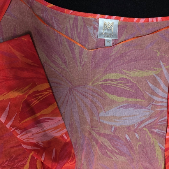 Milly Cabana Tropical Print Palm Kimono Caftan P/S Beach Cover Up Small - Picture 3 of 7